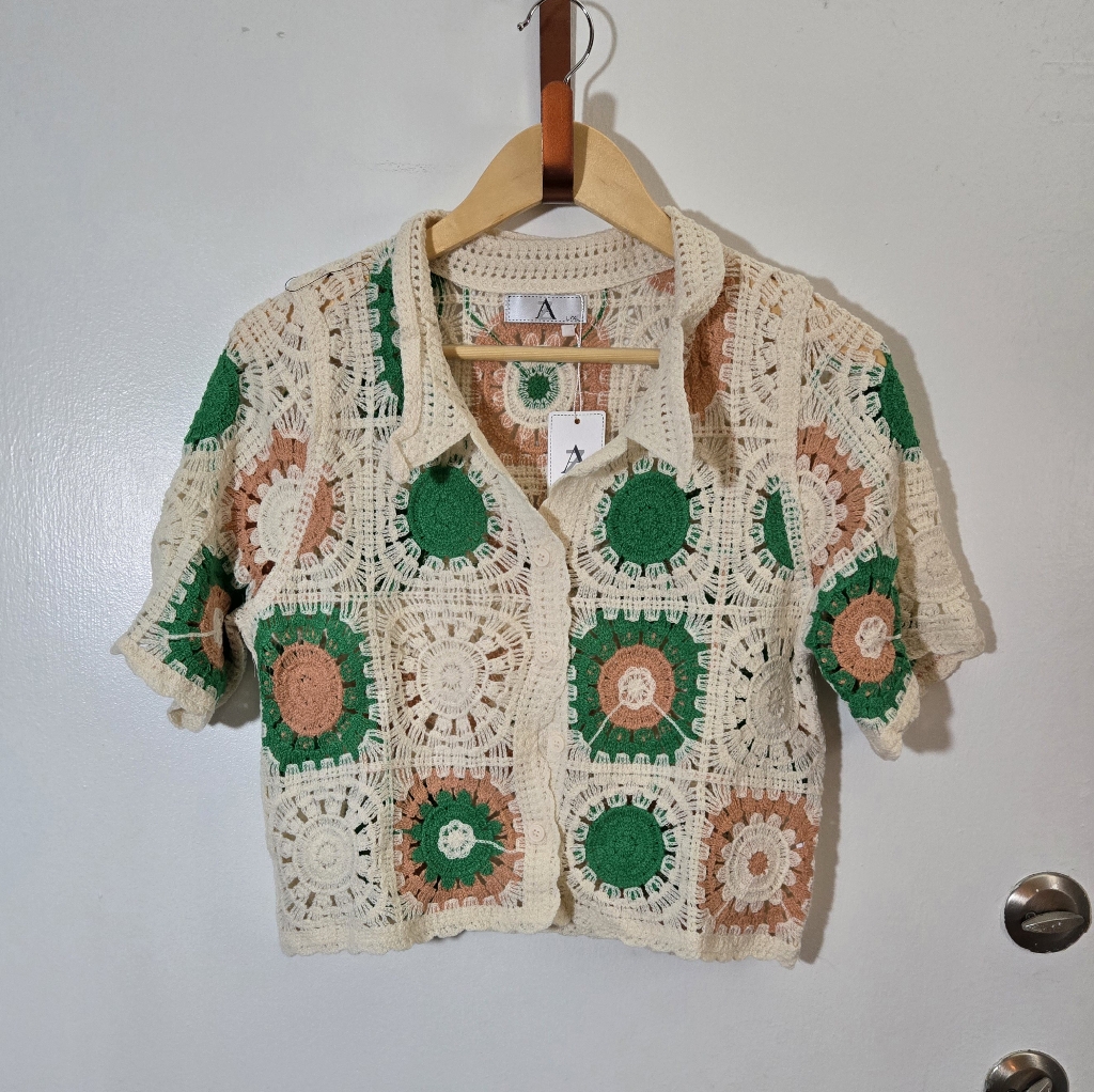 Crochet Shirt And Skirt Set